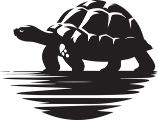 Fototapeta premium Turtle silhouette vector illustration on a white background.GENERATIVE AI