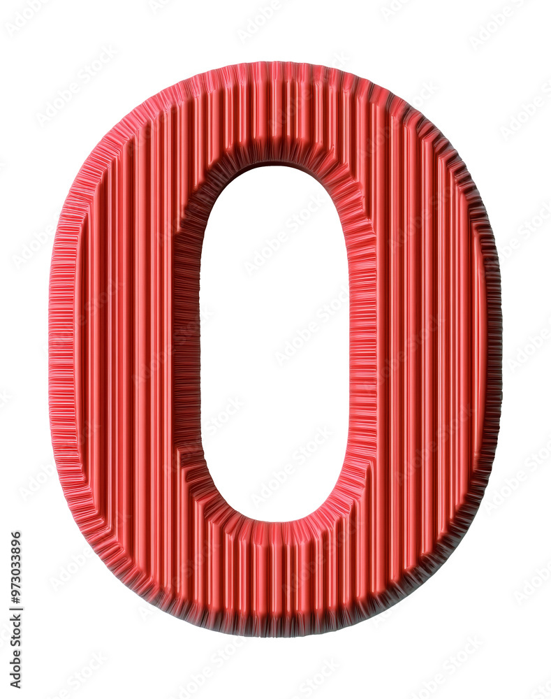 Canvas Prints 3d red zero on white background isolated transparent
