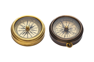Deux boussoles sur fond transparent PNG