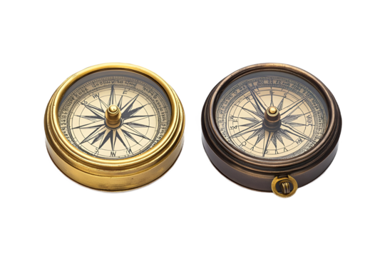 Deux boussoles sur fond transparent PNG