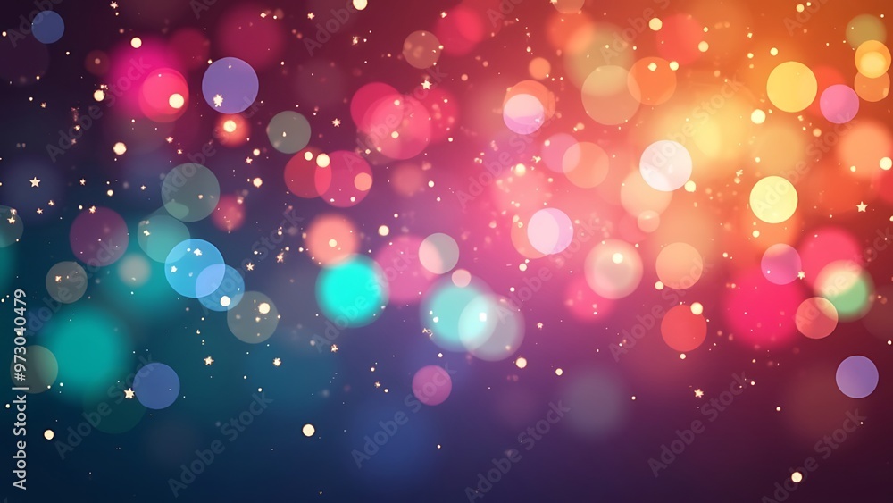 Aufkleber dazzling array of colorful bokeh lights with sparkling effects, creating a festive and lively atmosp