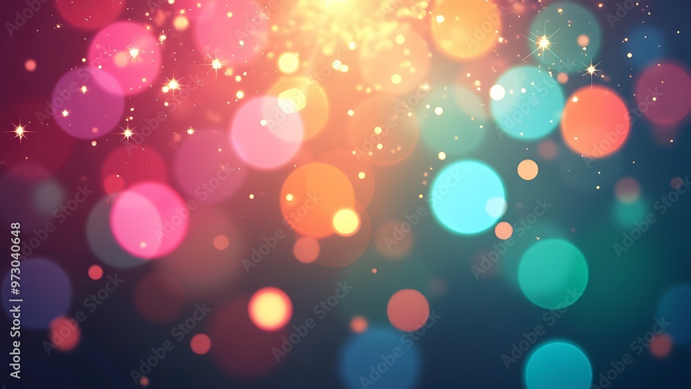 Aufkleber dazzling array of colorful bokeh lights with sparkling effects, creating a festive and lively atmosp