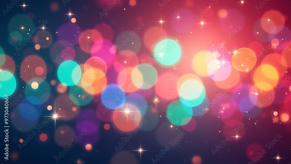 Aufkleber dazzling array of colorful bokeh lights with sparkling effects, creating a festive and lively atmosp