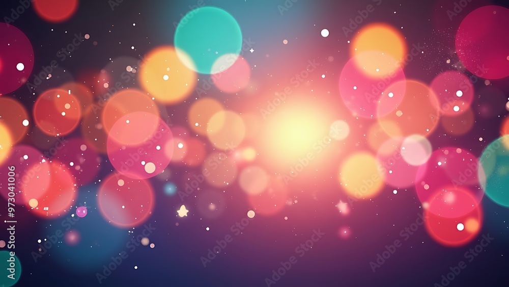 Aufkleber dazzling array of colorful bokeh lights with sparkling effects, creating a festive and lively atmosp