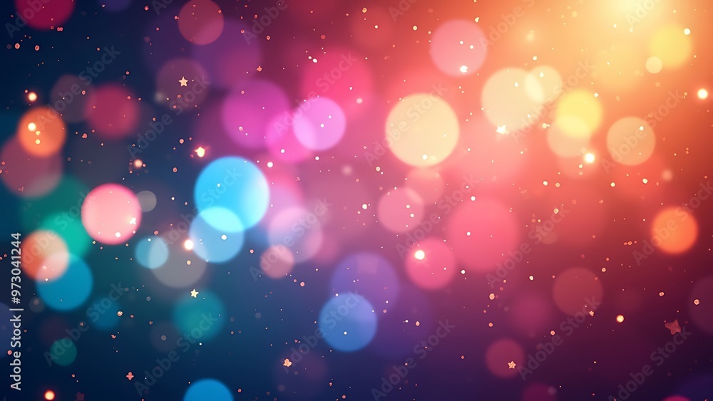 Aufkleber dazzling array of colorful bokeh lights with sparkling effects, creating a festive and lively atmosp