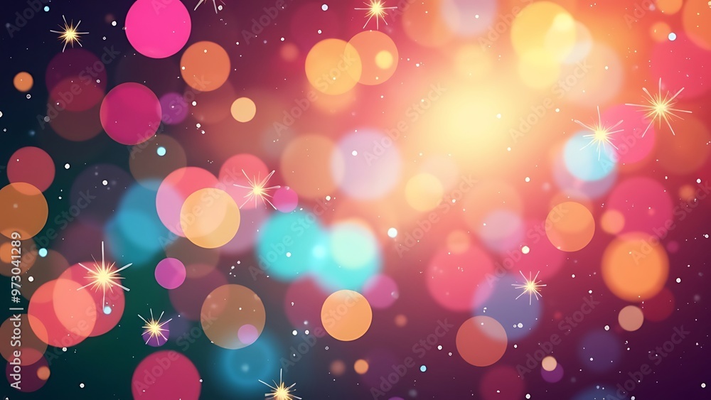 Aufkleber dazzling array of colorful bokeh lights with sparkling effects, creating a festive and lively atmosp
