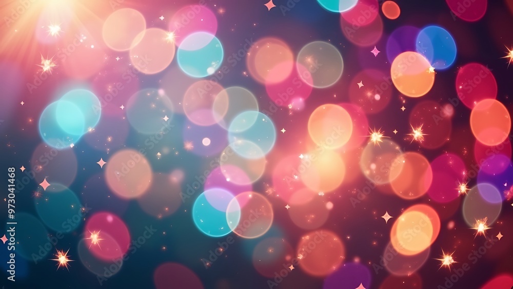 Aufkleber dazzling array of colorful bokeh lights with sparkling effects, creating a festive and lively atmosp