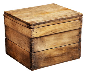 PNG Rustic wooden box with a simple design on display