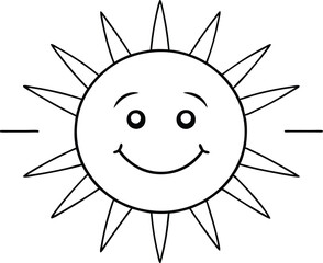 Cheerful Sunbeam Vector Illustration for Little Artists
