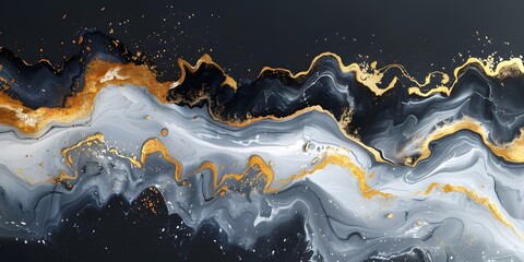 Obraz premium Gold abstract black marble background art.