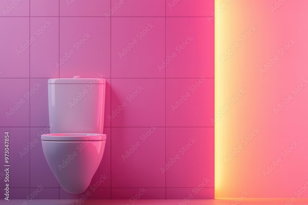 Poster a bathroom featuring motion-sensor lights that automatically turn off when not in use, conserving el