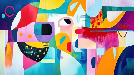 Colorful background. colorful abstract art with bold shapes and vibrant hues 