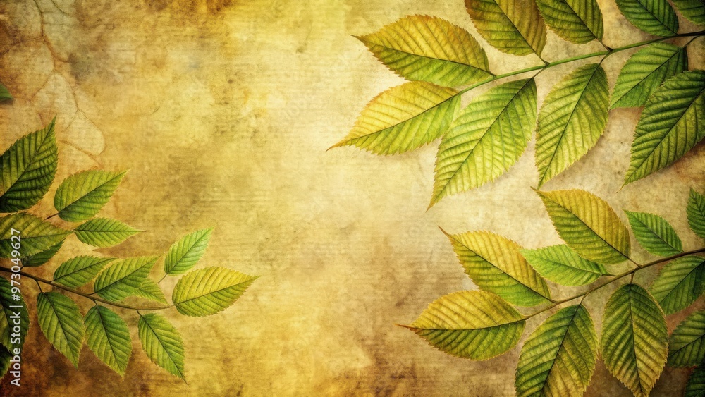 Poster closeup vintage style image of natural leaves paper texture for design background