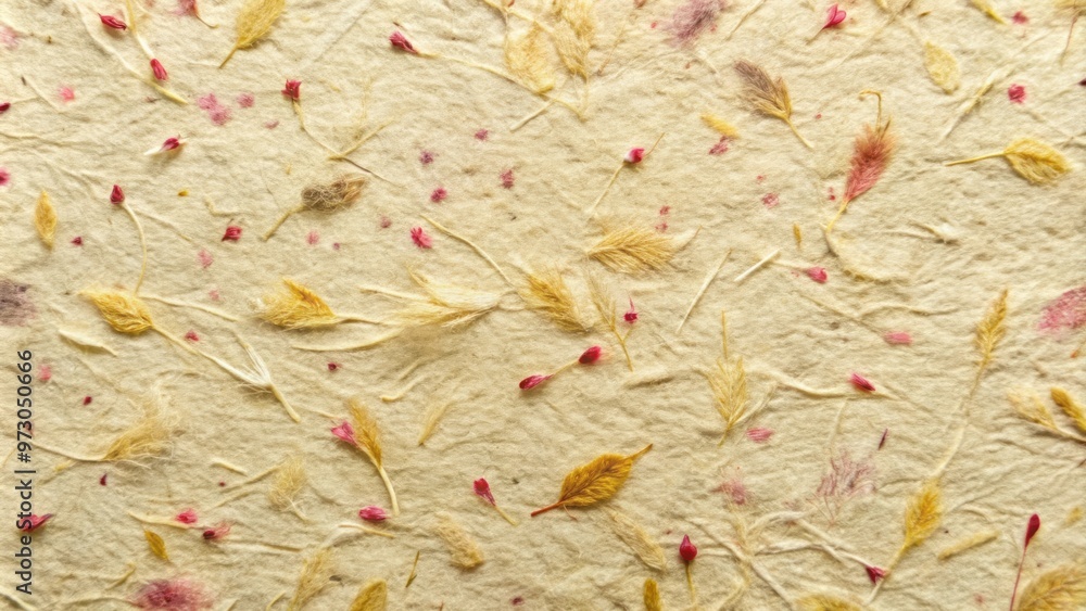 Poster close-up of intricate mulberry paper texture, perfect for backgrounds and design projects
