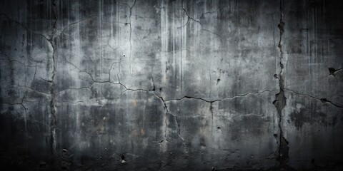Obraz premium Dark and grungy concrete wall background with scratches and cracks, perfect for a gritty design element
