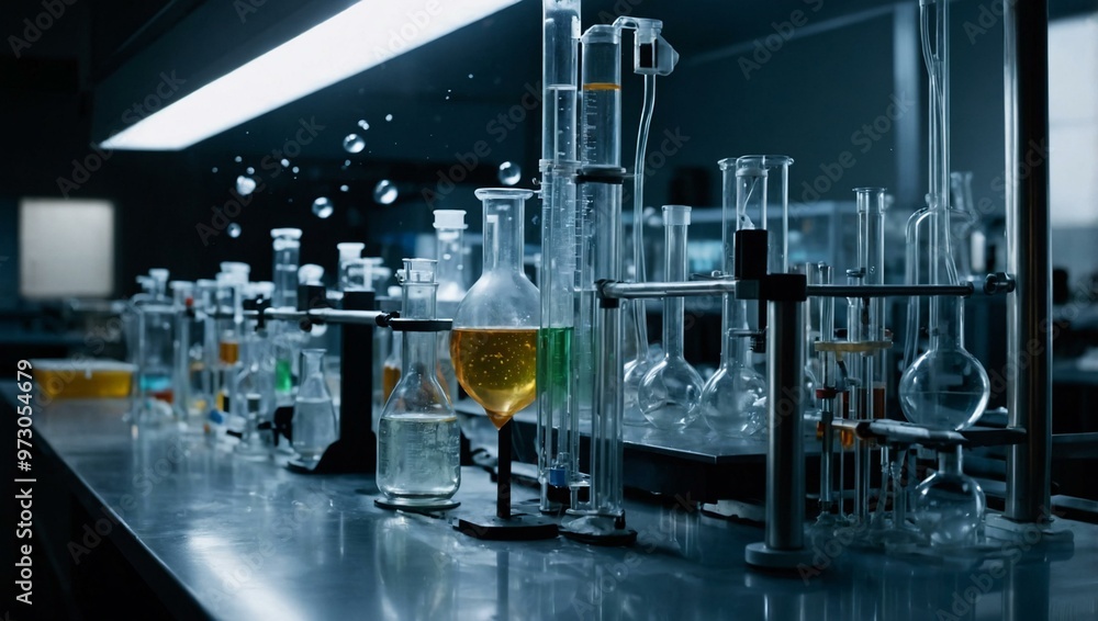 Poster bubbling experiment in a science lab.