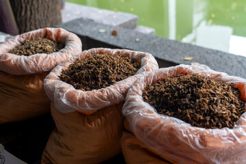 Dried bamboo shoots and pickled vegetables in the market