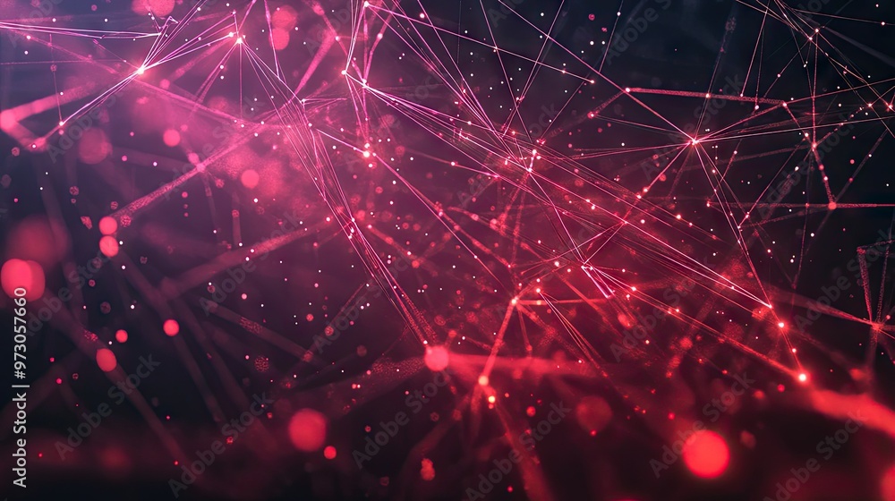 Poster a futuristic abstract background with interconnected glowing lines and nodes in a digital network pa