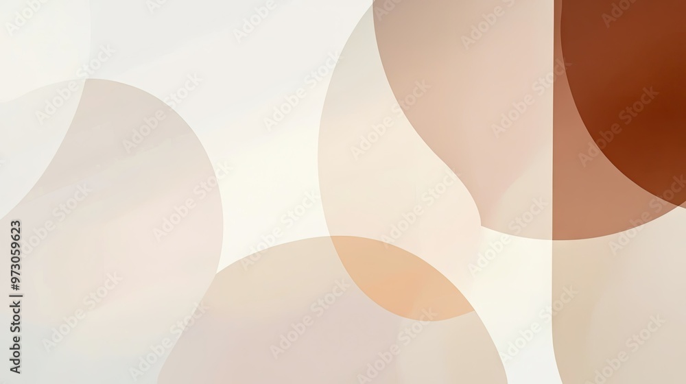 Poster a minimalist abstract background with geometric shapes in neutral tones, creating a modern, clean de