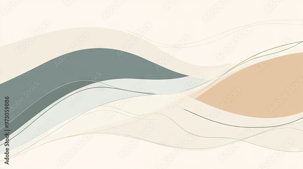 Poster a minimalist abstract background with simple, clean lines and soft, muted colors.