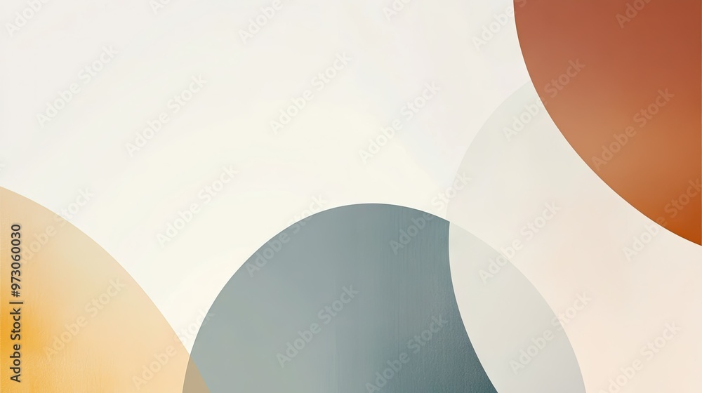Poster a minimalist abstract background with soft gradients and simple geometric shapes in muted tones.