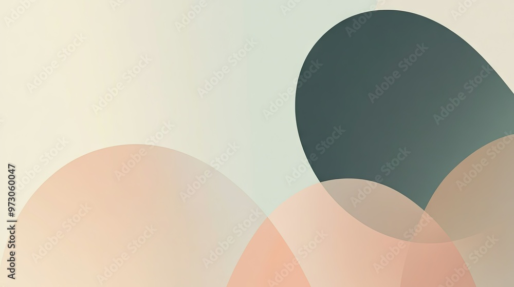 Poster a minimalist abstract background with soft gradients and simple geometric shapes in muted tones.