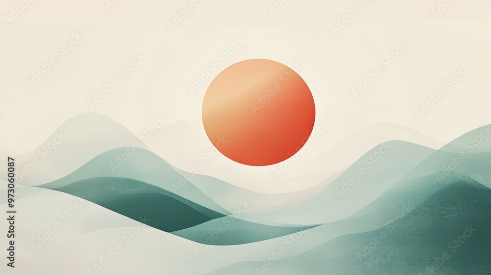 Poster a minimalist abstract background with soft gradients and simple geometric shapes in muted tones.
