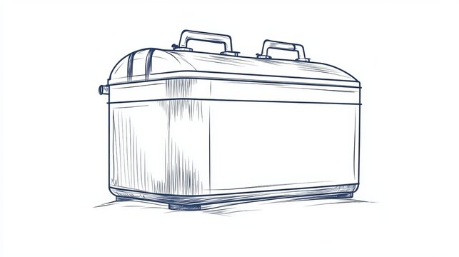 recommend clip art: Outline vector drawing of a plastic water tank illustrated with lines on a white background