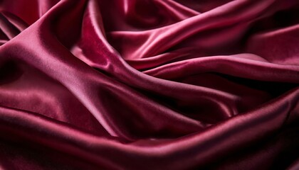 Obraz premium Elegant waves of luxurious, shiny burgundy silk fabric create a smooth and sensual backdrop