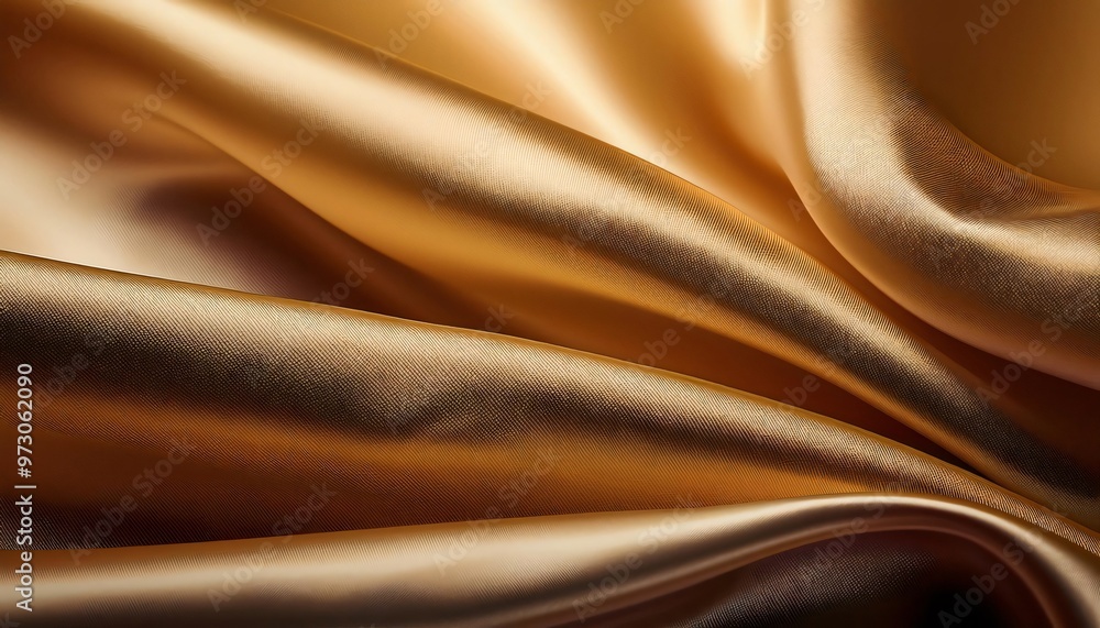 Poster smooth elegant golden silk fabric flowing in soft folds creating a luxurious and sensual background