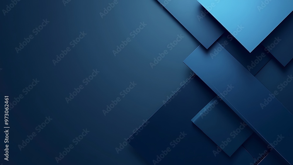 Poster dark blue geometric background with layered triangular shapes, creating a modern and professional lo