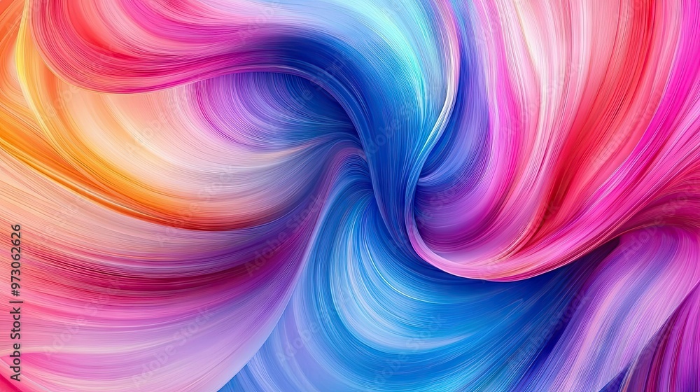 Poster a swirl of vibrant colors blending seamlessly to create a fluid, abstract background with a soft gra