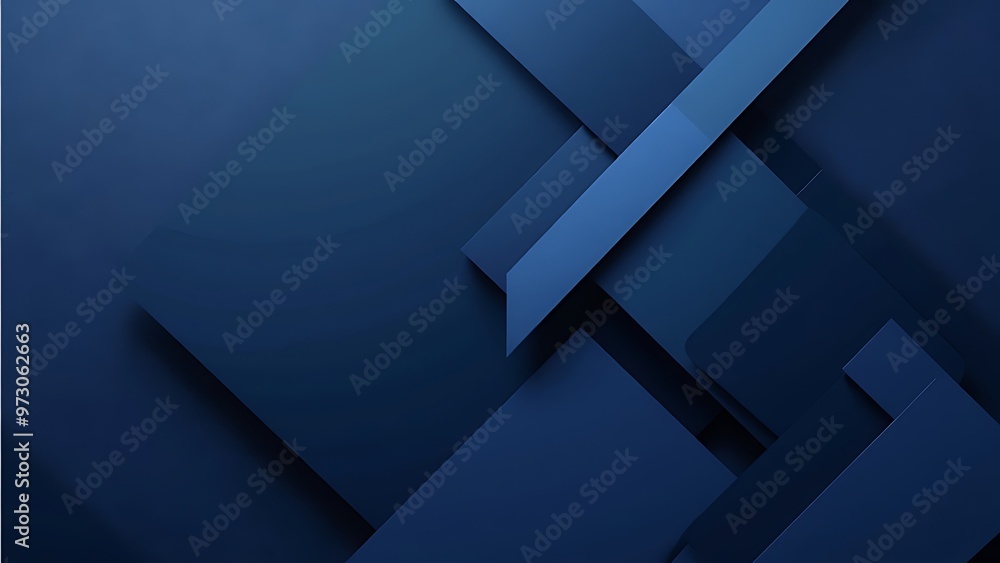 Poster dark blue geometric background with layered triangular shapes, creating a modern and professional lo