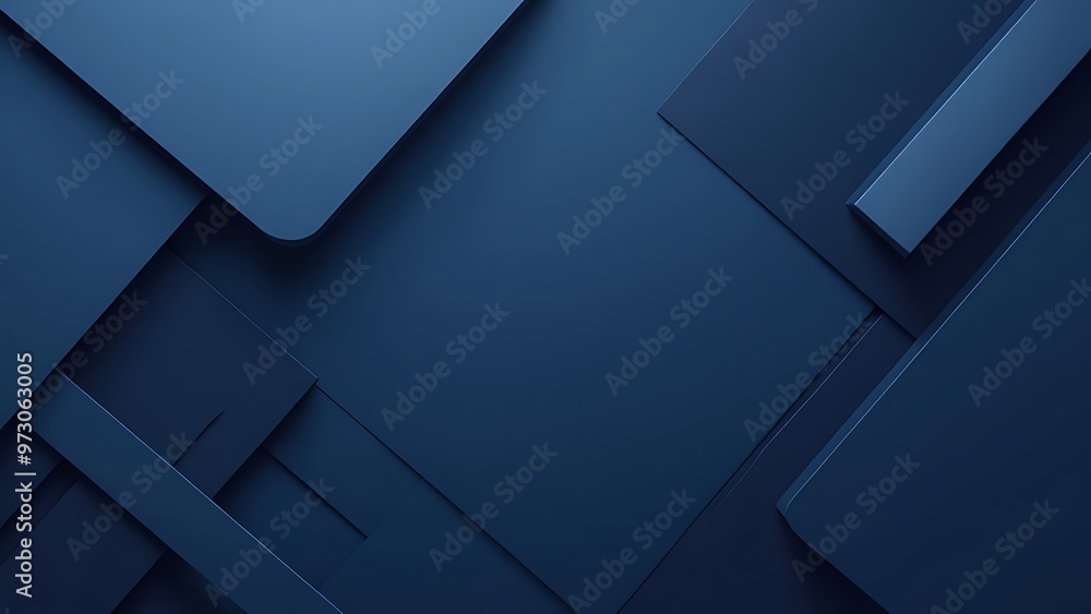 Poster dark blue geometric background with layered triangular shapes, creating a modern and professional lo