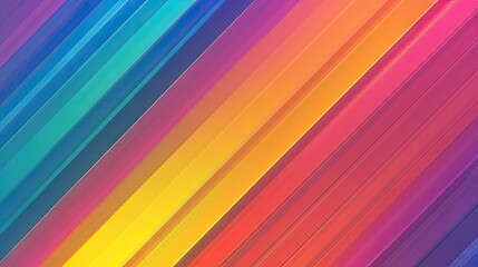 A vibrant, abstract background featuring diagonal stripes in a rainbow of colors, with a slight gradient.