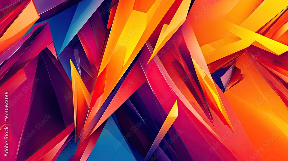 Poster a vibrant, abstract background with bold, contrasting colors and sharp, angular shapes. -