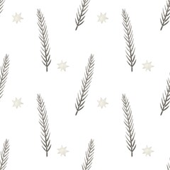 Seamless pattern with cartoon twigs. hand drawing. ornament, flat style. design for fabric, print, textile, wrapper