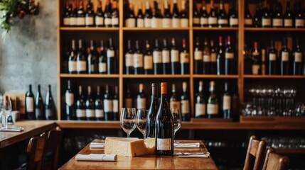 A chic wine bar with an extensive selection of international wines, complemented by a menu of artisanal cheeses,