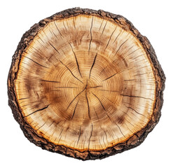 Fototapeta premium PNG Textured wooden tree stump with rings