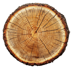 PNG Detailed view of a cross-section of a tree trunk