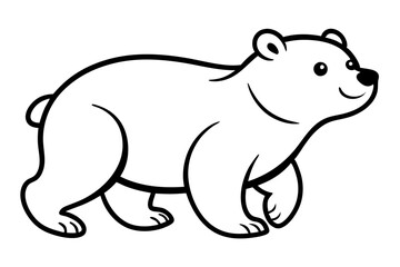 A cute bear vector line art illustration