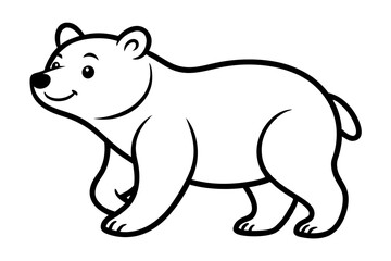 A cute bear vector line art illustration