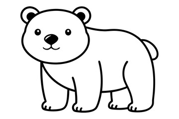 A cute bear vector line art illustration