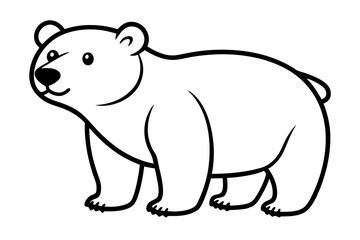 A cute bear vector line art illustration
