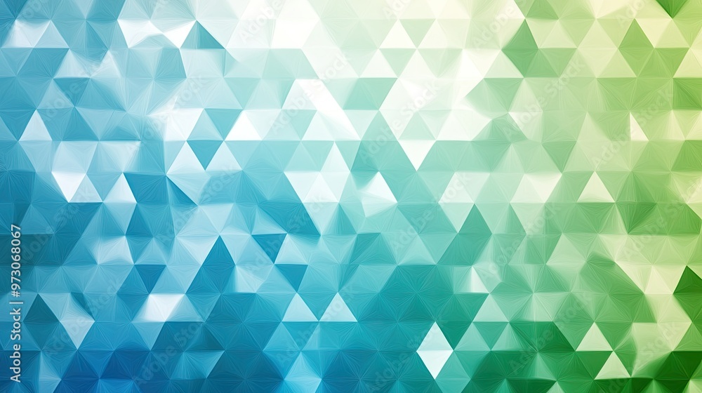 Aufkleber abstract background with a geometric pattern of triangles in varying shades of blue and green.