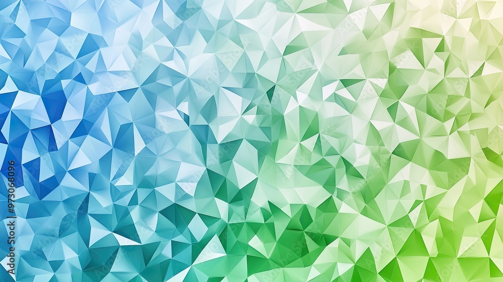 Aufkleber abstract background with a geometric pattern of triangles in varying shades of blue and green.