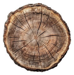 PNG Cross-section of a tree trunk with detailed rings