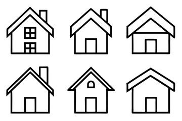 House icon, vector house logo, BUILDING icon logo, simple line art logo, home icon, building house icon