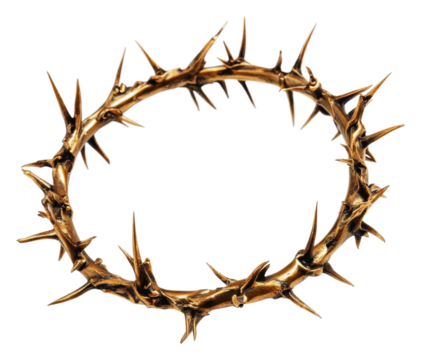 PNG A decorative crown of thorns resting on a surface