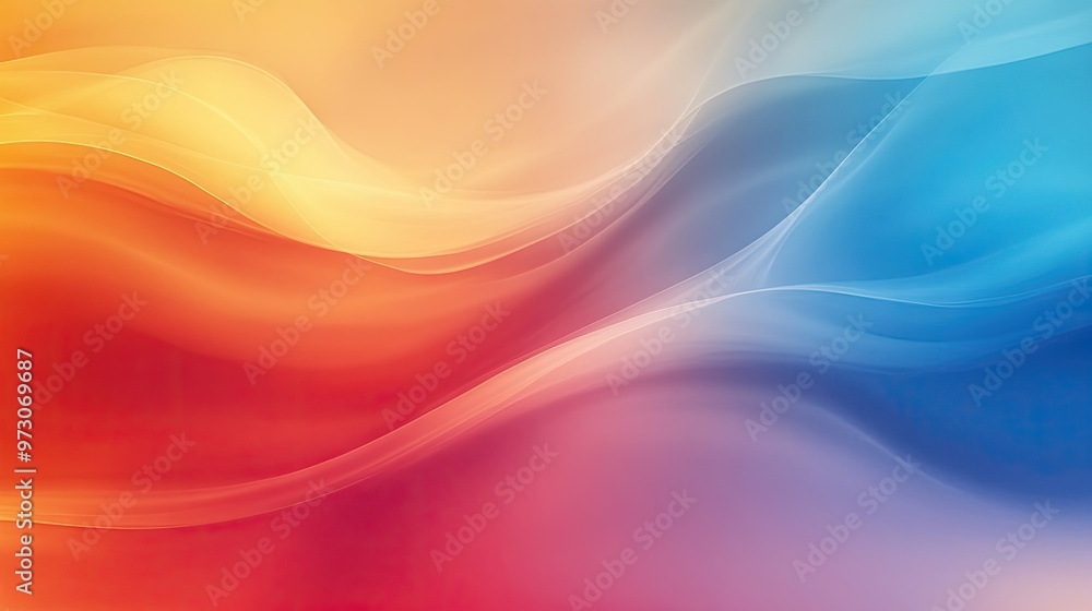 Poster abstract background with a smooth, gradient effect, transitioning from warm to cool colors. -
